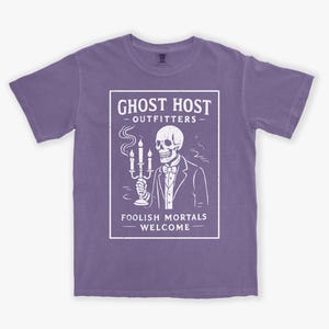 Haunted Mansion Vintage Vibe Tee, Distressed Comfort Colors T-shirt, Unisex Garment-Dyed Shirt Grape