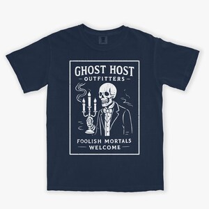 Haunted Mansion Vintage Vibe Tee, Distressed Comfort Colors T-shirt, Unisex Garment-Dyed Shirt True Navy