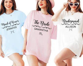 Personalized Bachelorette Party Comfort Colors Shirt, Bride & Team Bride