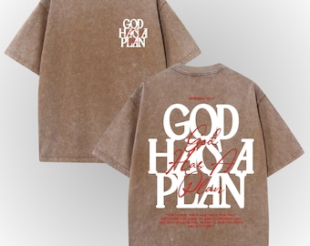 God Has a Plan Shirt Vintage Christian Tee Oversized Acid Wash Jeremiah 29 11 Faith Unisex