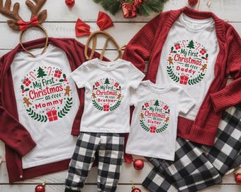 My First Christmas Family Shirts, Matching Holiday Pajamas
