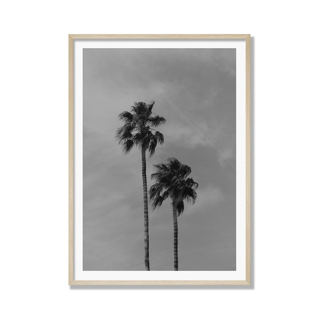 Black and White Palm Tree Print, Minimalist Coastal Wall Art ...