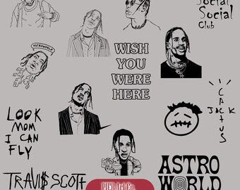 Travis Scott Svg Bundle, Travis Scott Png, Travis Scott Stickers ...