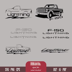 Lightning Vector Pack,F150 Truck PNG, F 150 svg, Clipart, Cricut, Digital Prints, Instant Download, Lightning f-150, Lux Cars, vinly design