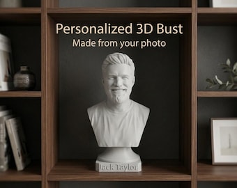Personalisierte 3D Büste nach Foto | Individuelle Portrait Büste | 3D Druck | Persönliches Geschenk | Portrait Skulptur | Wunschbeschriftung