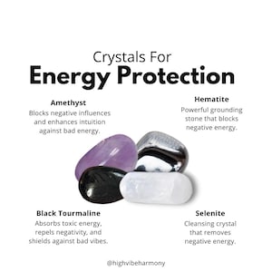 Empath Energy Protection Crystal Kit, Crystals Set for Energy Protection, Crystal Kit for Energy Protection, Block Negative Vibes, Crystals