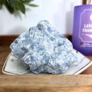 Raw Celestite Crystal - For Calm, Focus, Sleep (Healing Crystal, Celestite Cluster, Raw Celestite, Blue Celestite, Celestite Geode)