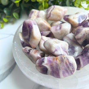 Crystal for Sleep - Chevron Amethyst Tumbled Stone - Tumbled Polished Chevron Amethyst - Tumbled Amethyst - Spiritual Growth & Clarity