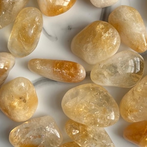 Citrine Abundance and Positivity, Tumbled Citrine Stone Tumbled Polished Citrine Crystal Healing Crystal Healing Stones Tumbled Citrine