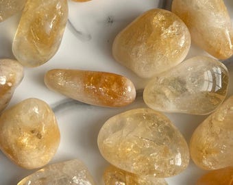Tumbled Citrine Stone, Polished Healing Crystal