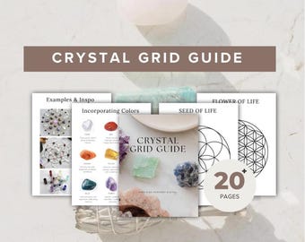Guida alla griglia di cristallo in formato PDF / Download digitale per la guarigione energetica, la geometria sacra e l'equilibrio dei chakra / Quaderno di lavoro del diario di cristallo