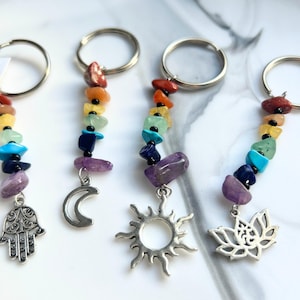 Design Your Own Crystal Keychain: Personalize With Your Favorite Charm, Gemstone Keychains, Natural Healing Crystals, Healing Keychains