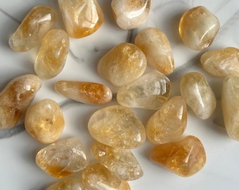 Tumbled Citrine Stone, Polished Healing Crystal, Abundance Gemstone