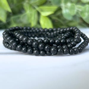 Protection Bracelet - 4mm Shungite Crystal Beaded Bracelet - Shungite Crystal Bracelet, Stackable Power Mini Gemstone Beads