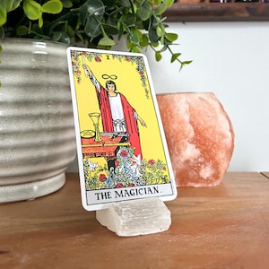 Mini seleniet tarotkaarthouder, orakelkaarthouder, bevestigingskaarthouder, kristallen kaarthouder, handgemaakt met liefde door het man- en vrouwteam