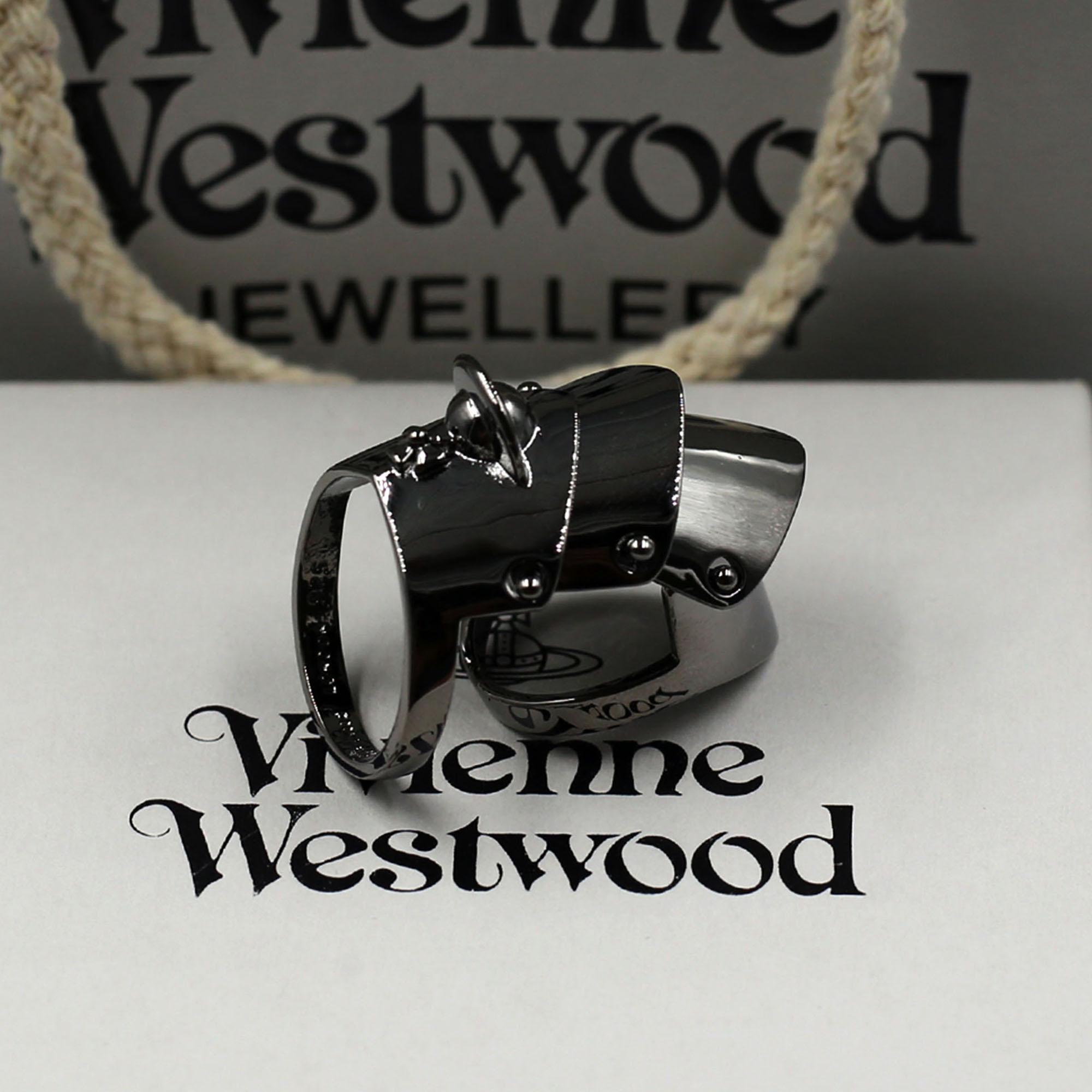 Vivienne Westwood Nana Belt Thick Logo Ring silver tone