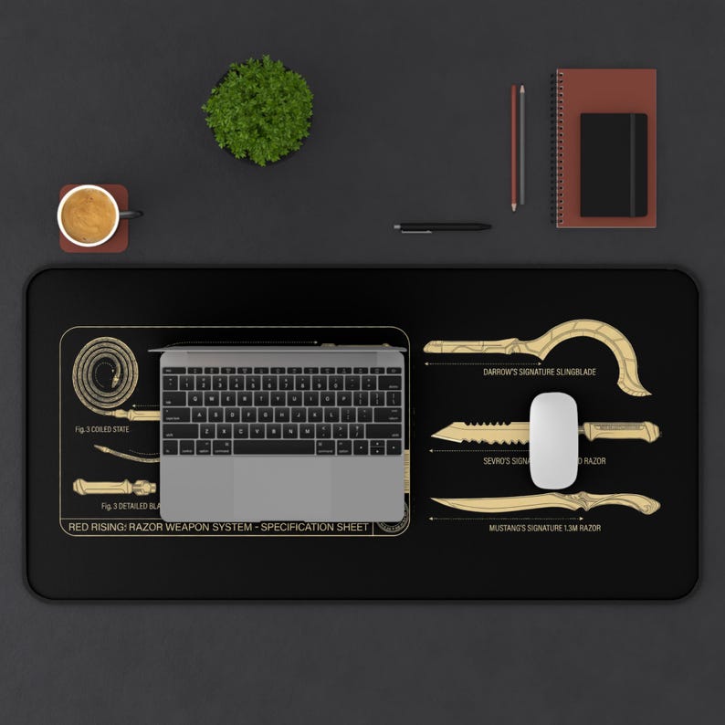 Red Rising Razor Blueprint Desk Mat: Gold Sigil Design - Etsy