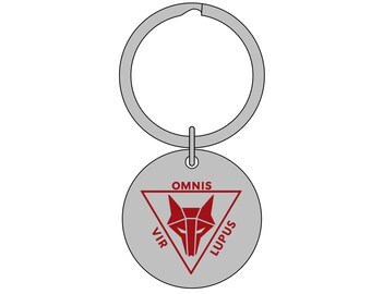Sevro Howler Red Rising Keychain stainless steel round keychain | Omnis Vir Lupus engraving