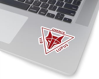 Sticker écusson hurleur | Omnis Vir Lupus | Décalcomanie en vinyle Red Rising