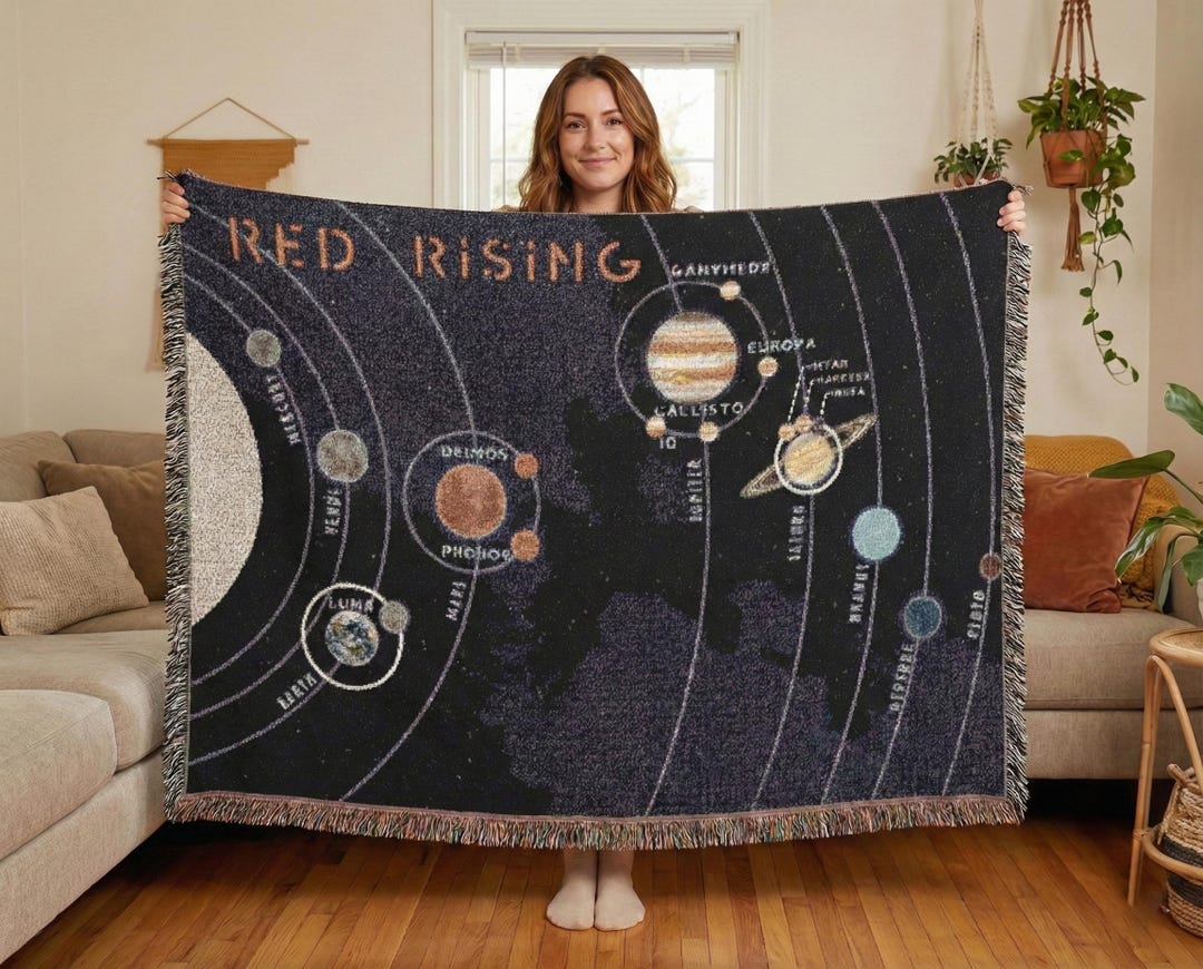 Red Rising Sci Fi Howler's Merch Woven Blanket, Darrow Inspired Throw ...