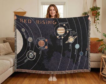 Manta tejida de merchandising de ciencia ficción de Red Rising, inspirada en Darrow