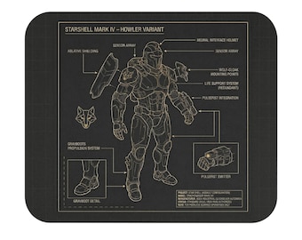 Starshell Armor Mouse Pad | Red Rising Blueprint Desk Mat
