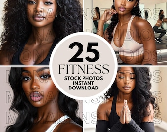 25 photos de l'IA : femmes noires, bien-être et remise en forme (téléchargement numérique)