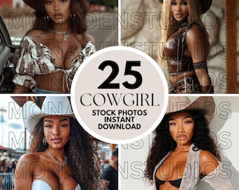 25 Black Cowgirl AI PNG Images | Western Aesthetic, Digital Download