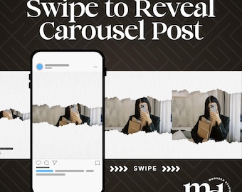 Swipe to Reveal Instagram Carousel Template | Ripped Paper Canva Post Design