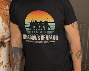 Shadows of Valor Tactical T-Shirt - Military Silhouette Design - Premium Comfort Cotton - Free Shipping