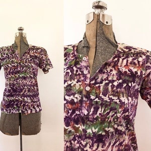 1970s Tie Dye Shirt / 70s Tie Dyed TShirt