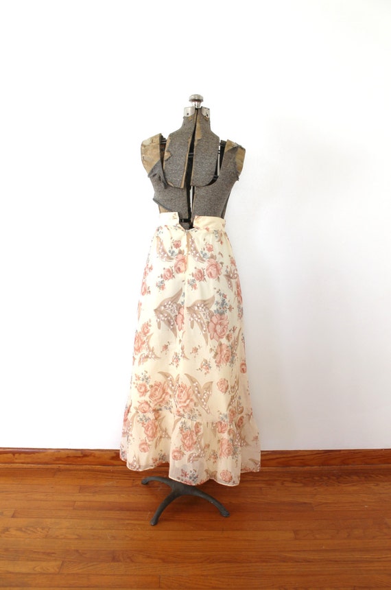 70s Boho Skirt / 1970s Skirt / 1970s Floral Maxi … - image 3