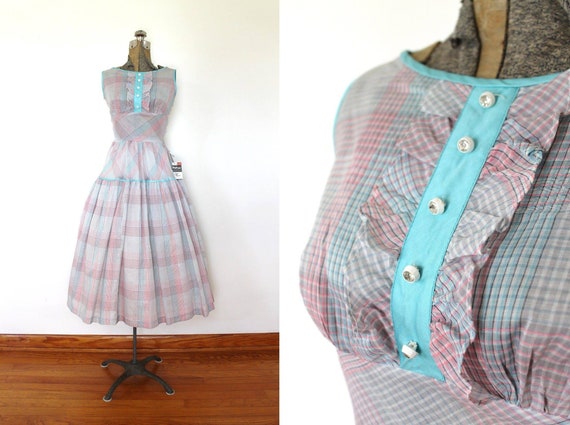 1950s Dress / 50s Dress / 1950s Deadstock NOS Pas… - image 1