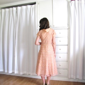 50s Dress / 50s Lace Dress / Blush Pink Dress image 5