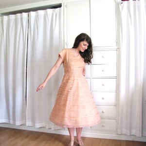 50s Dress / 50s Lace Dress / Blush Pink Dress image 3
