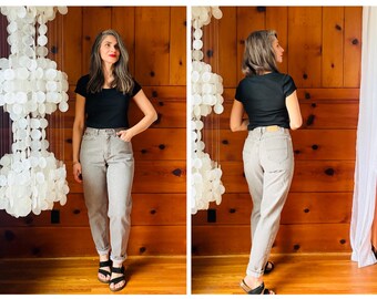 1990s Gray Jeans / 90s Vintage Mom Jeans