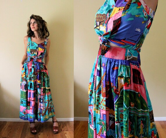 1990s Skirt and Blouse Set / 90s Dress Set / 1990s