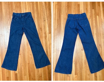 1970s Flares / Vintage 70s Flare Jeans / 1970s High Rise Flare Denim