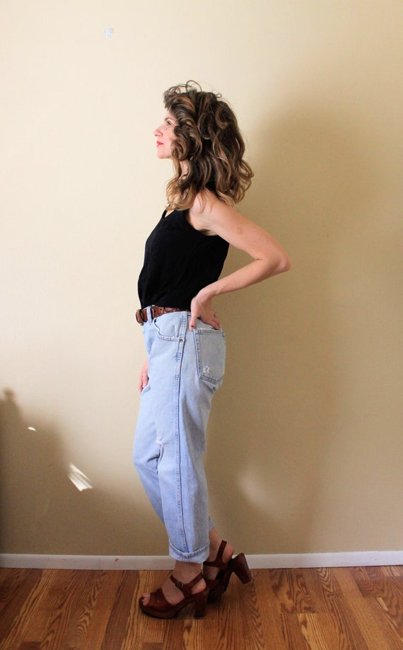 1990s Light Wash Denim Pants / 1990s 90s Lightwas… - image 5