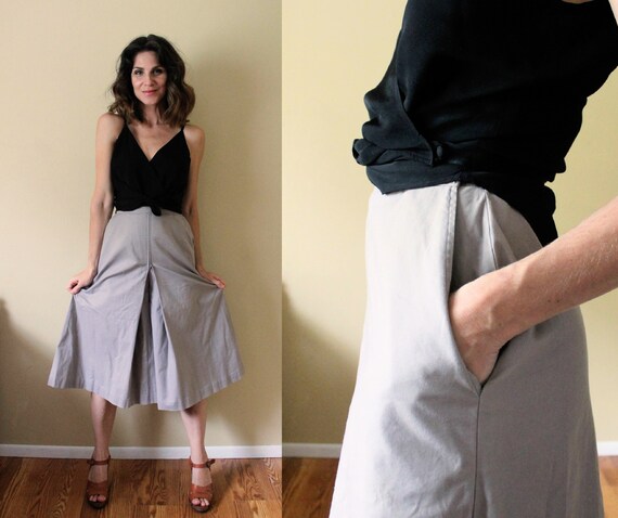 1970s Culottes / 80s 70s Gray Culottes / 1980s Hig