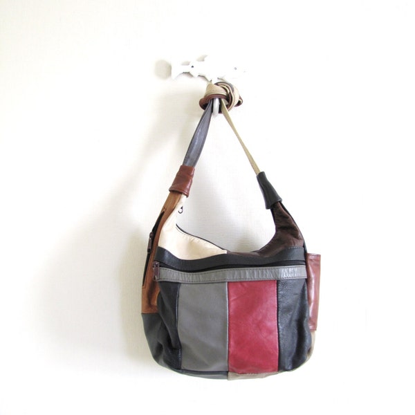 Patchwork Purse / Leather Purse / Boho Bag / Crossbody Bag