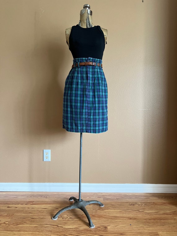 1980s The Gap Flannel Mini Skirt / Vintage 80s Hi… - image 2