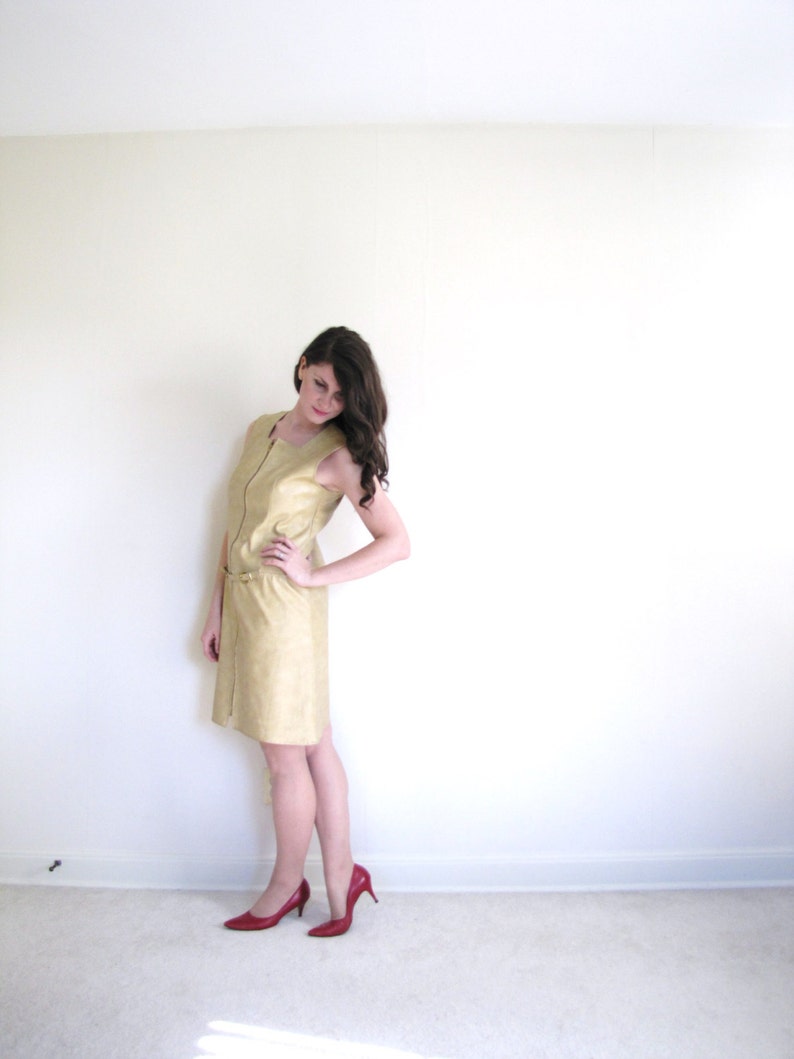 60s Faux Leather Dress 60 gogo Dress 1960s Pleather Dress