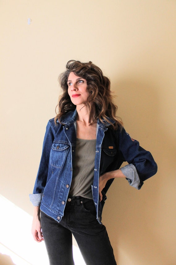 1980s Denim Jacket / 1980s 80s Ruster Cropped Den… - image 3