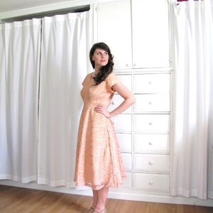 50s Dress / 50s Lace Dress / Blush Pink Dress image 4