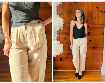 Deadstock Vintage 1980s Pleat-front Trousers (XS-L) - Vintage Wide