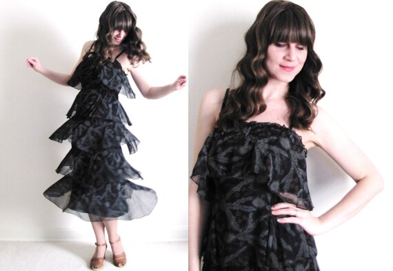 70s Dress / 70s Boho Dress / Flapper Dress