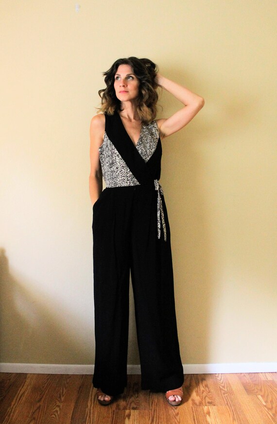 1990s Jumpsuit / 90s Jumpsuit / 1990s 90s Color Block… Gem