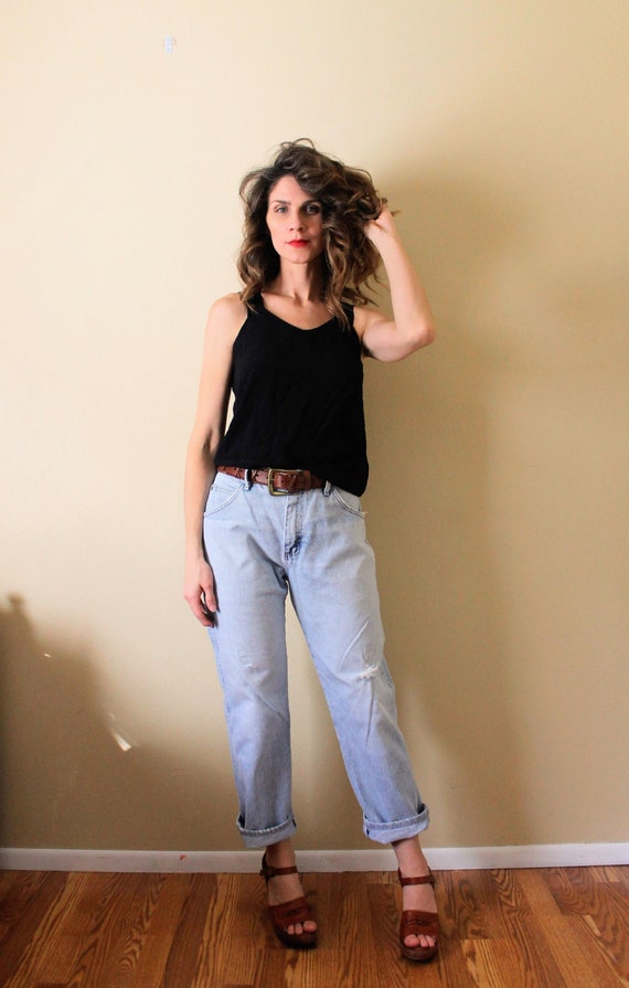 1990s Light Wash Denim Pants / 1990s 90s Lightwas… - image 7