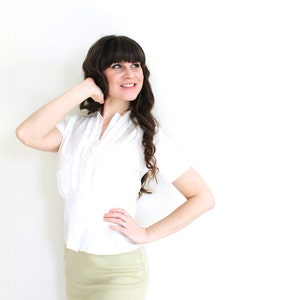 1950s Blouse / 50s White Blouse